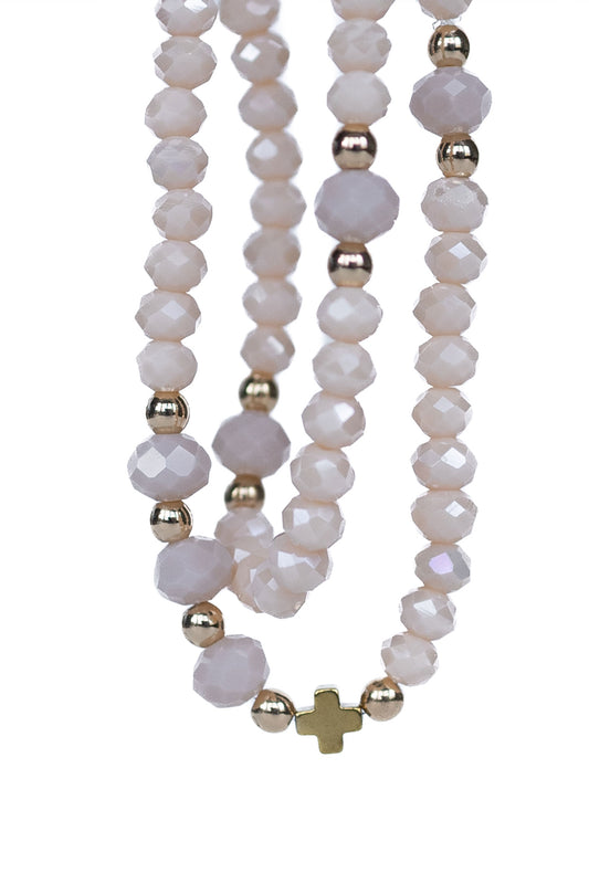 Pulsera de Rosario - Blanco y Gris