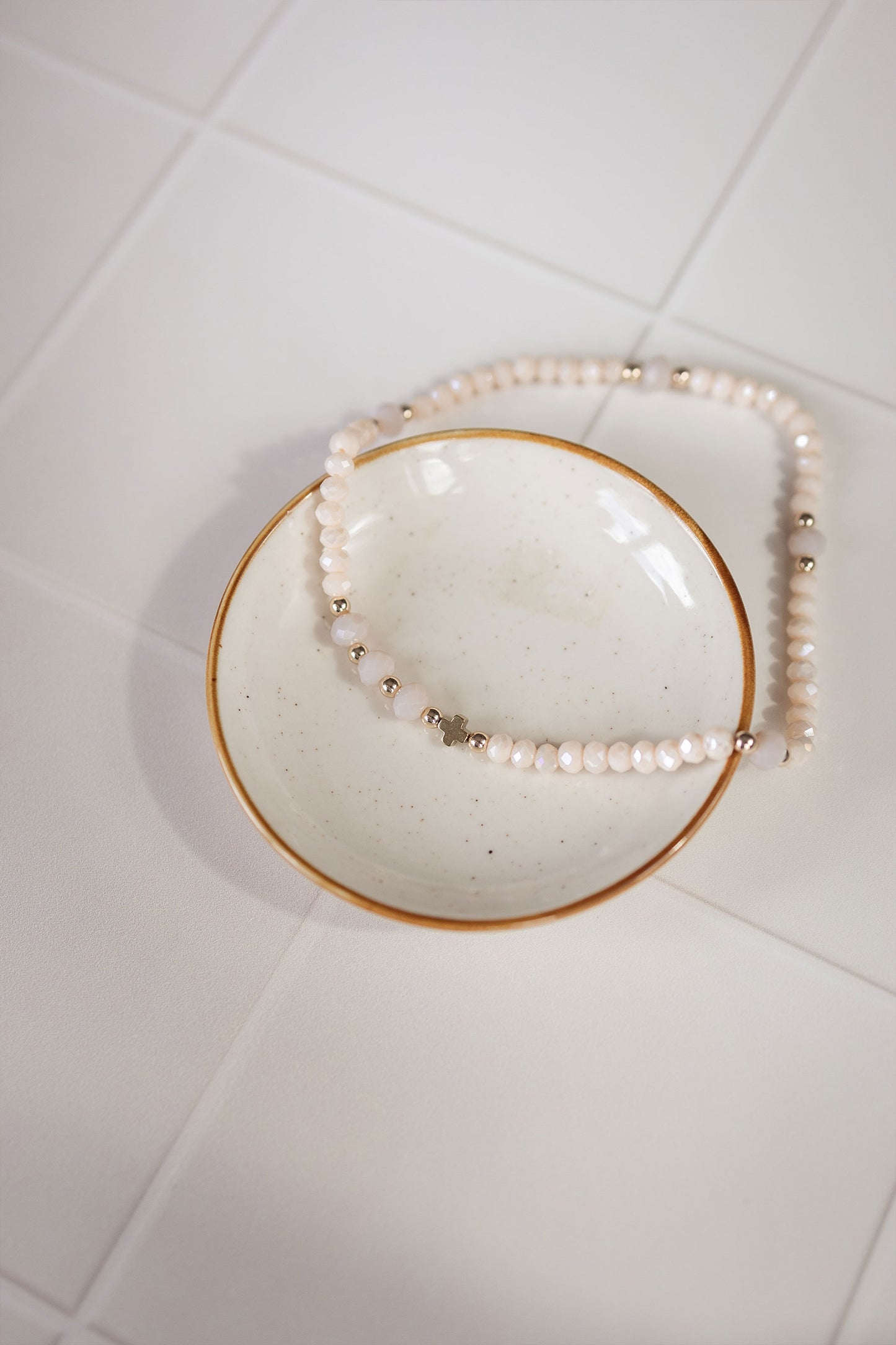 Pulsera de Rosario - Blanco y Gris