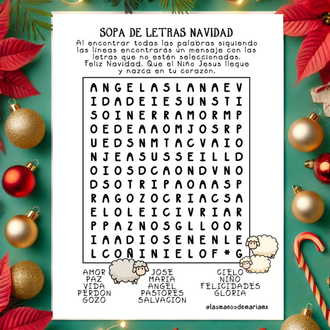 Sopa de Letras Navidad
