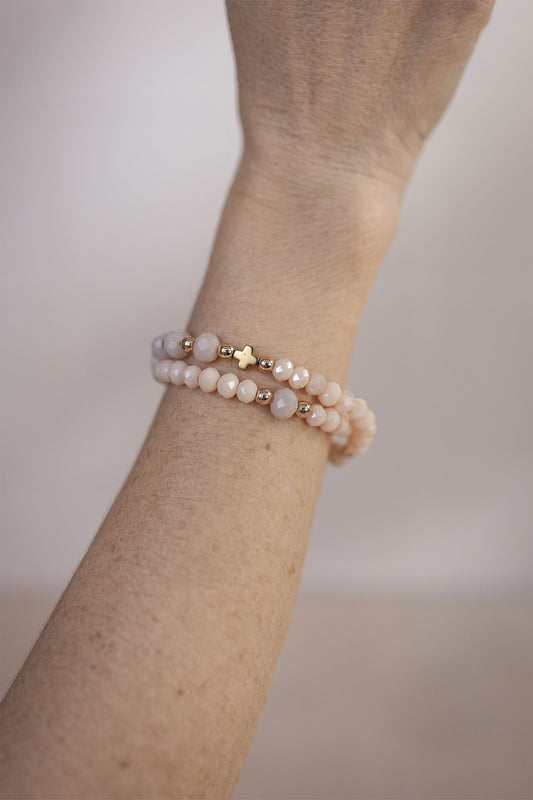 Pulsera de Rosario - Blanco y Gris